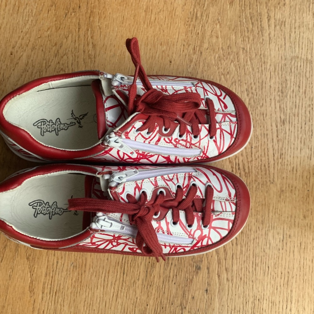 Funky Red and White Portofino Sneakers